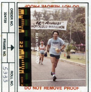 My 1984 Honolulu Marathon finish.