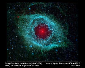 NASA's Spitzer Space Telescope shows the Helix nebula.