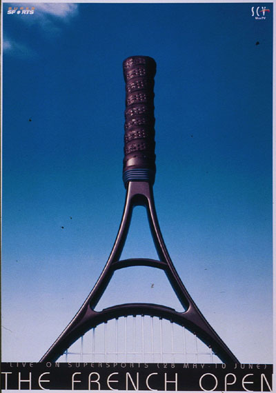 French Open Tennis Poster Showing a Racket