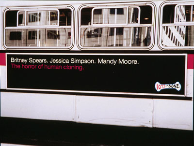Slogan on the side of a bus